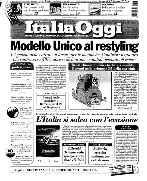 Italia oggi : quotidiano di economia finanza e politica